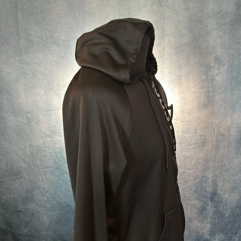 Nike Dri-Fit Hooded Men's Just Do It Full Zip Black Sweater Black Size Medium - Picture 4 of 8